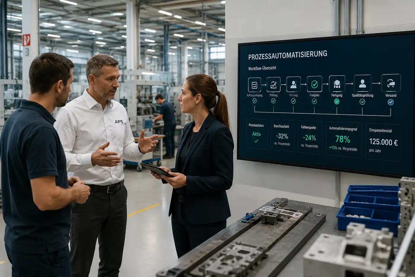 Automatisierung von Unternehmensprozessen in Werkshalle und Büro mit digitalem Workflow