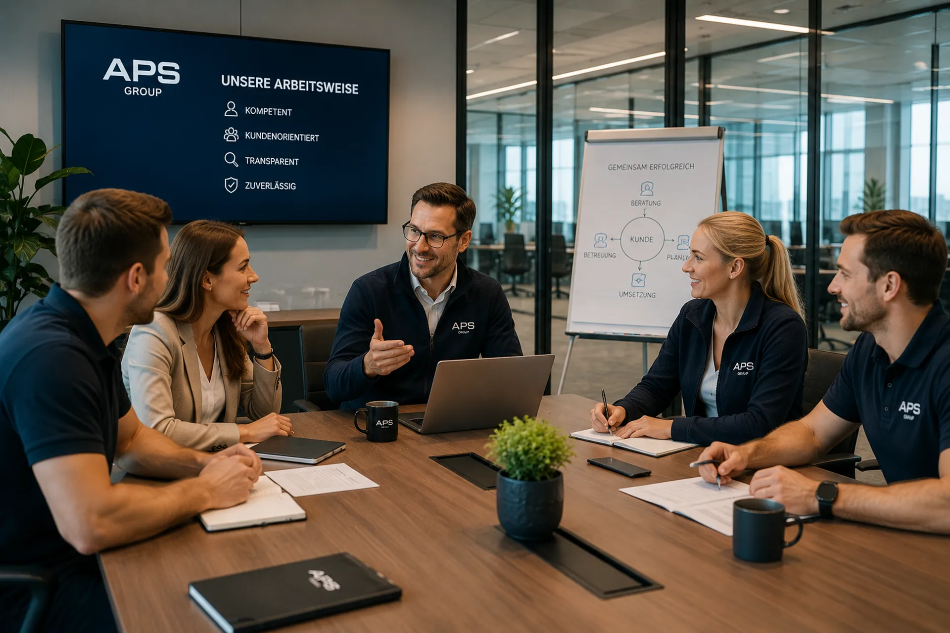 APS Group Unternehmensberatung Team analysiert Prozesse Digitalisierung Automatisierung KI Beratung und Unternehmensentwicklung