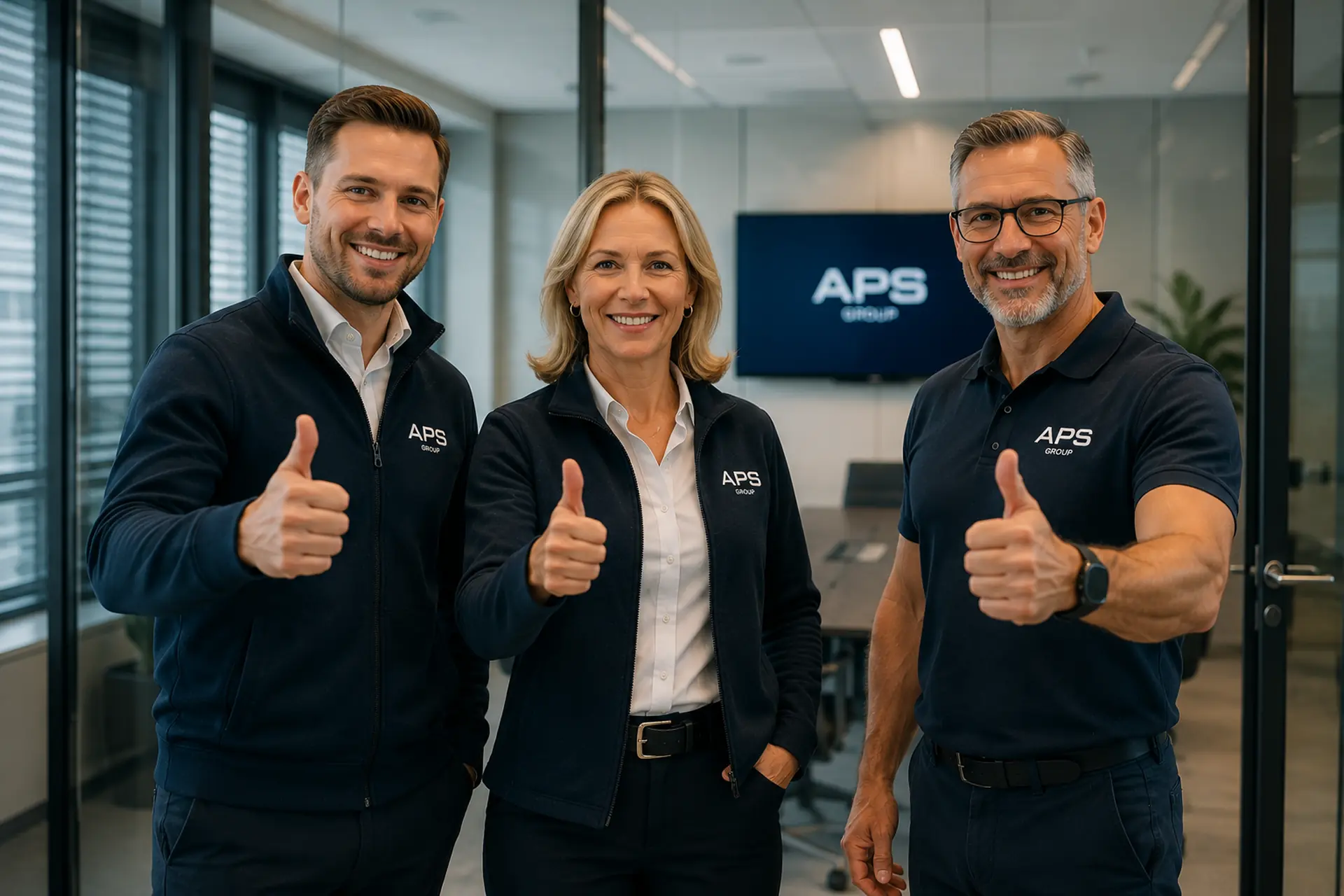 APS Group Unternehmensberatung Team als Symbol für Vertrauen Verantwortung und positive Zusammenarbeit